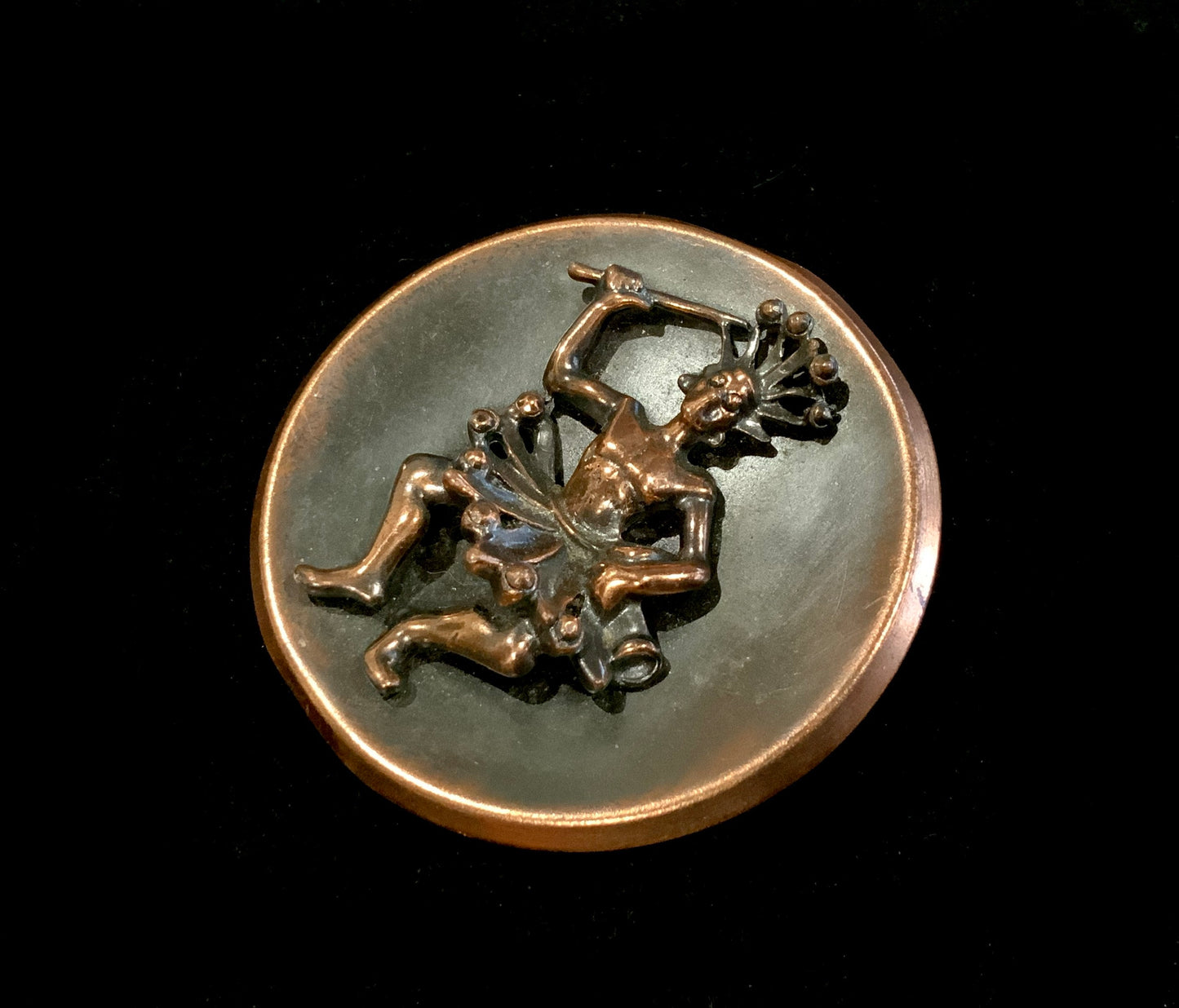 Large Vintage Tribal Copper Zulu Warrior Brooch Pin Pendant Necklace