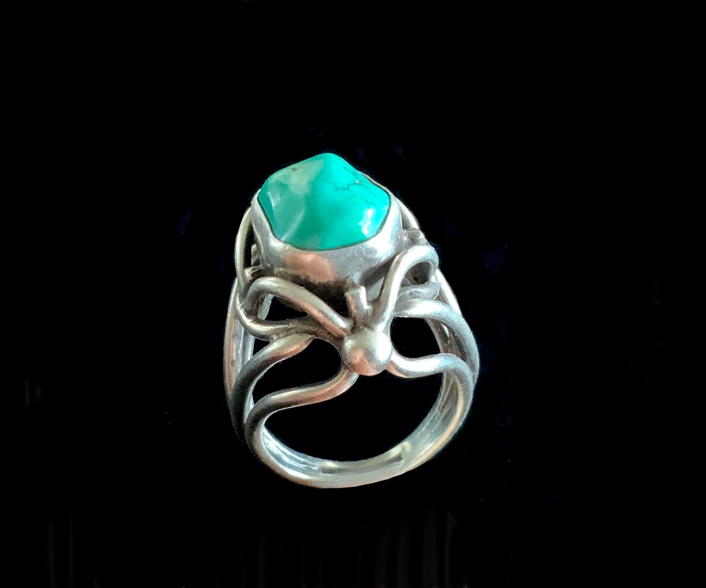 SCANDIA Turquoise & 925 Sterling Silver Ring Vintage