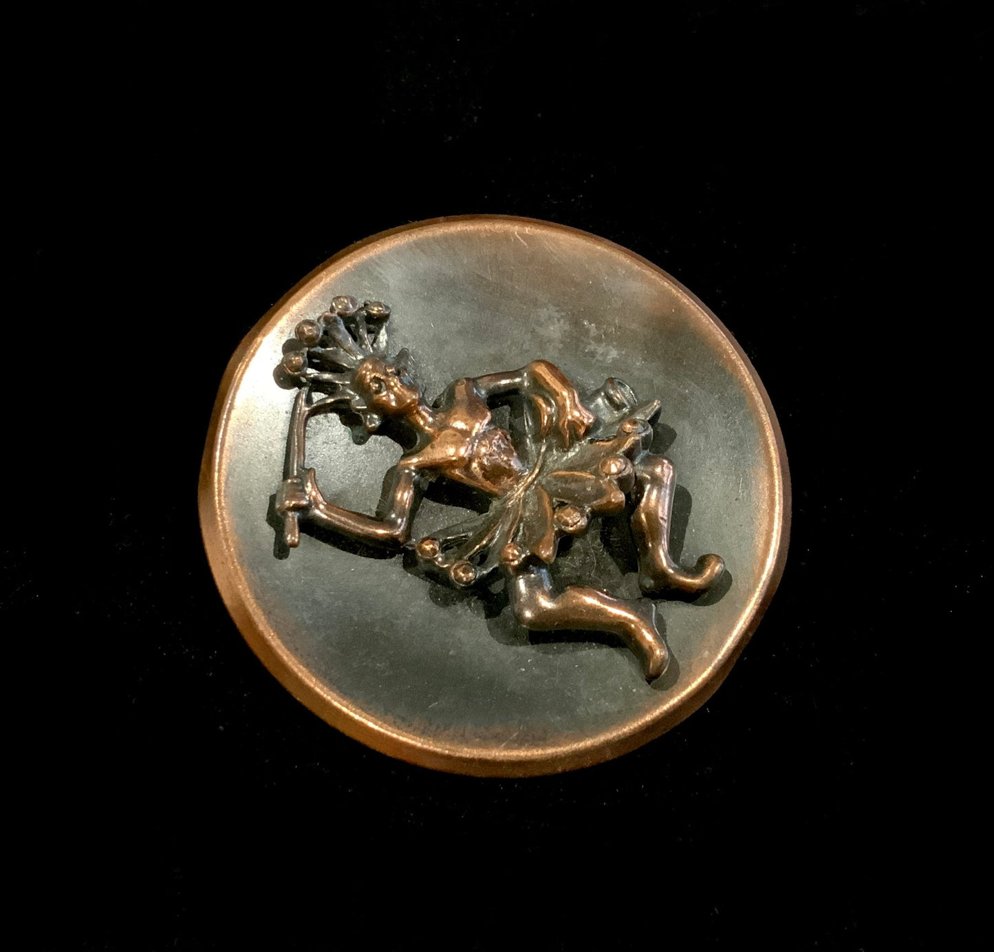 Large Vintage Tribal Copper Zulu Warrior Brooch Pin Pendant Necklace