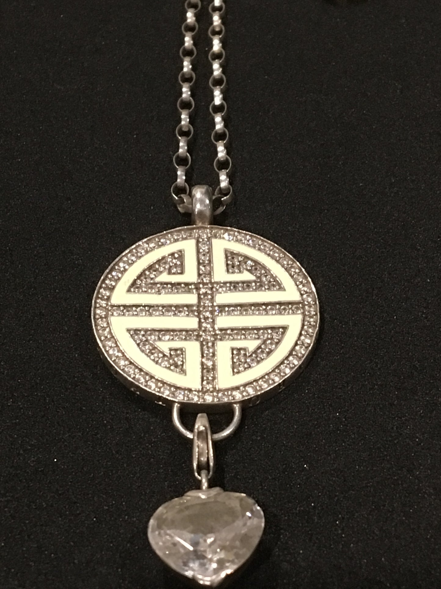 Thomas Sabo Rebel At Heart Sterling Silver 925 Necklace Chinese Blessings Carrier & Heart Charm
