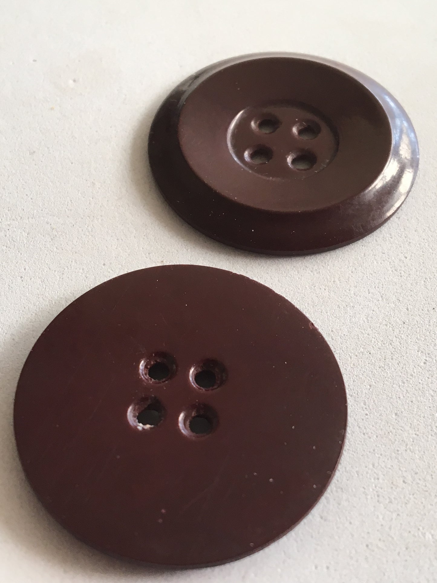 Vintage Large Rich Burgundy Art Deco Buttons x2 Coat Jacket